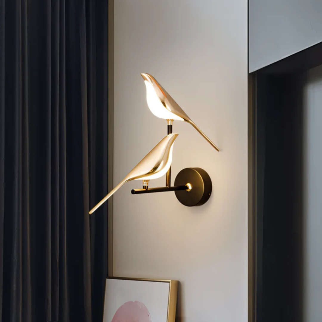 Aurelia Bird | Luxury Golden Wall Lamp For Living Room