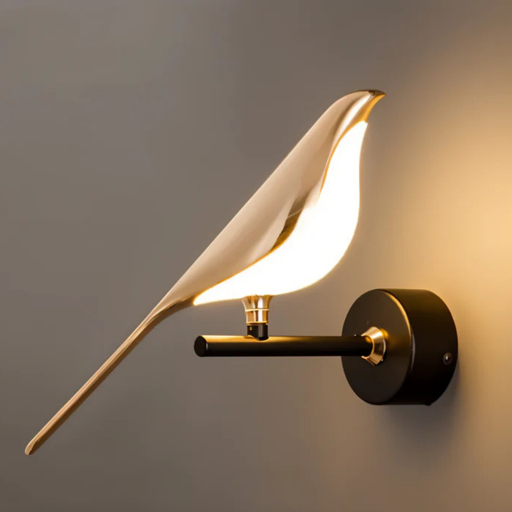 Aurelia Bird | Luxury Golden Wall Lamp For Living Room