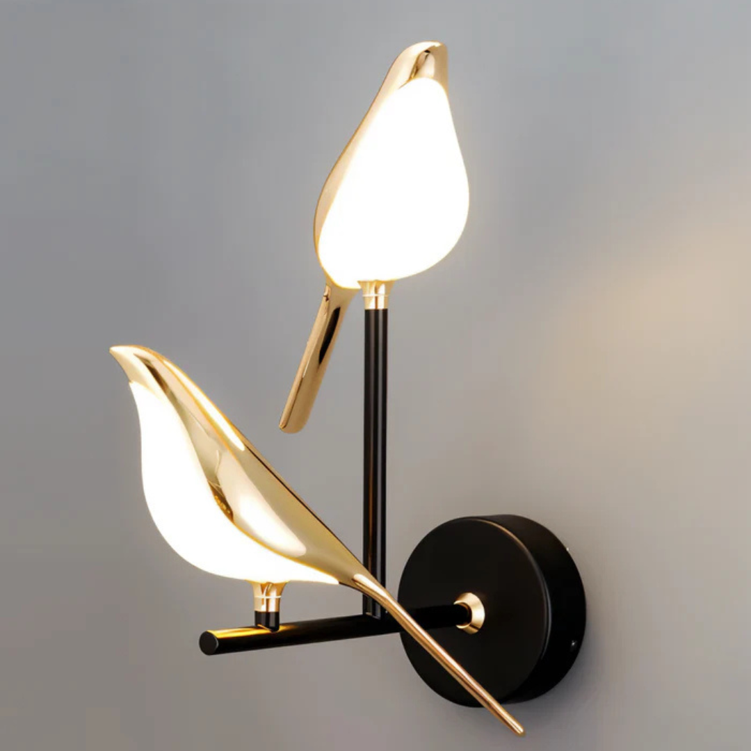 Aurelia Bird | Luxury Golden Wall Lamp For Living Room