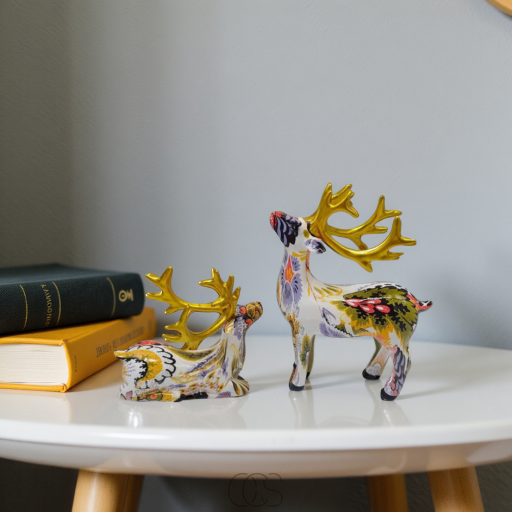 Bronp - Abstract Deer Sculpture - Decorative Table Sculpture in Resin