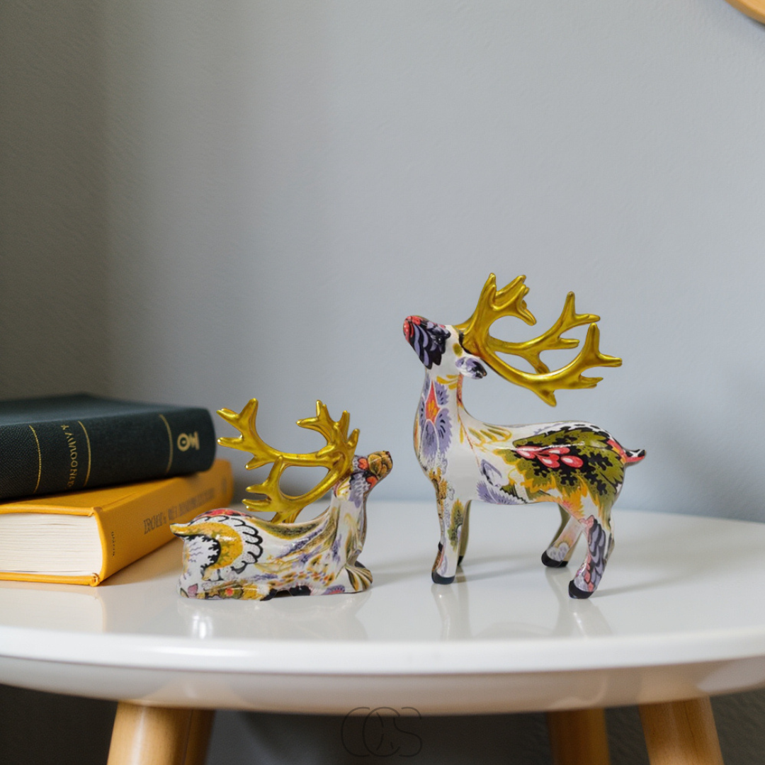 Bronp - Abstract Deer Sculpture - Decorative Table Sculpture in Resin