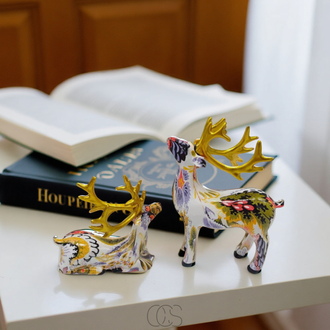 Bronp - Abstract Deer Sculpture - Decorative Table Sculpture in Resin