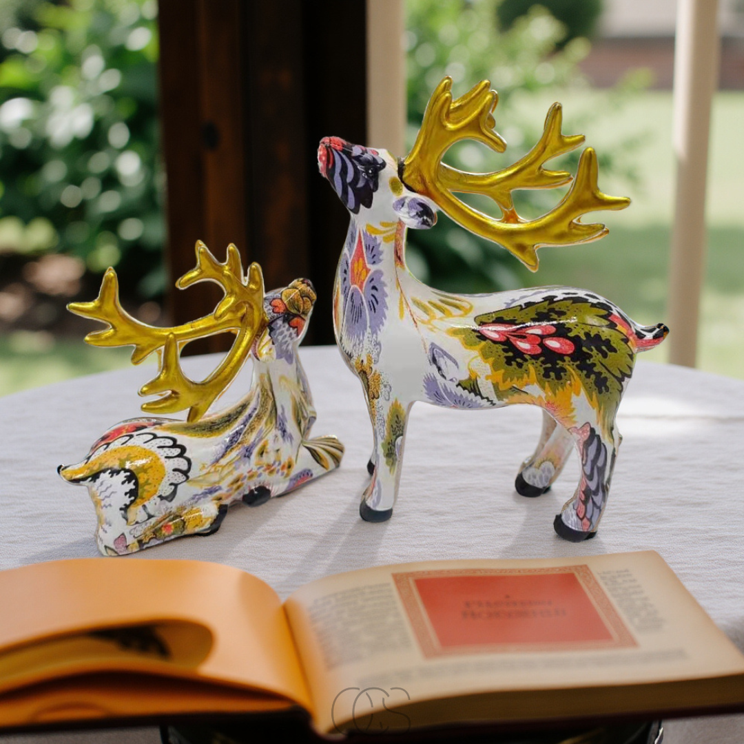 Bronp - Abstract Deer Sculpture - Decorative Table Sculpture in Resin
