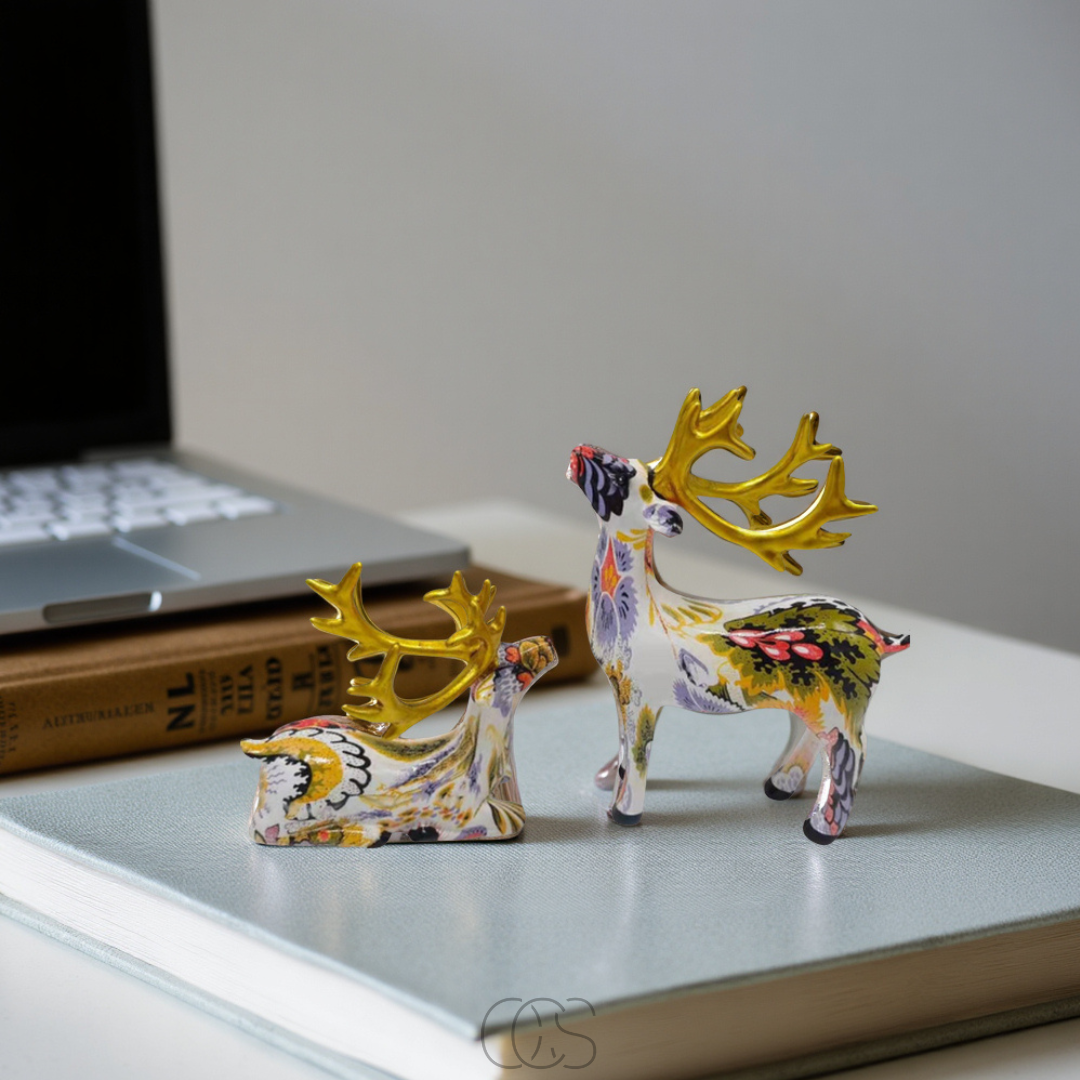 Bronp - Abstract Deer Sculpture - Decorative Table Sculpture in Resin