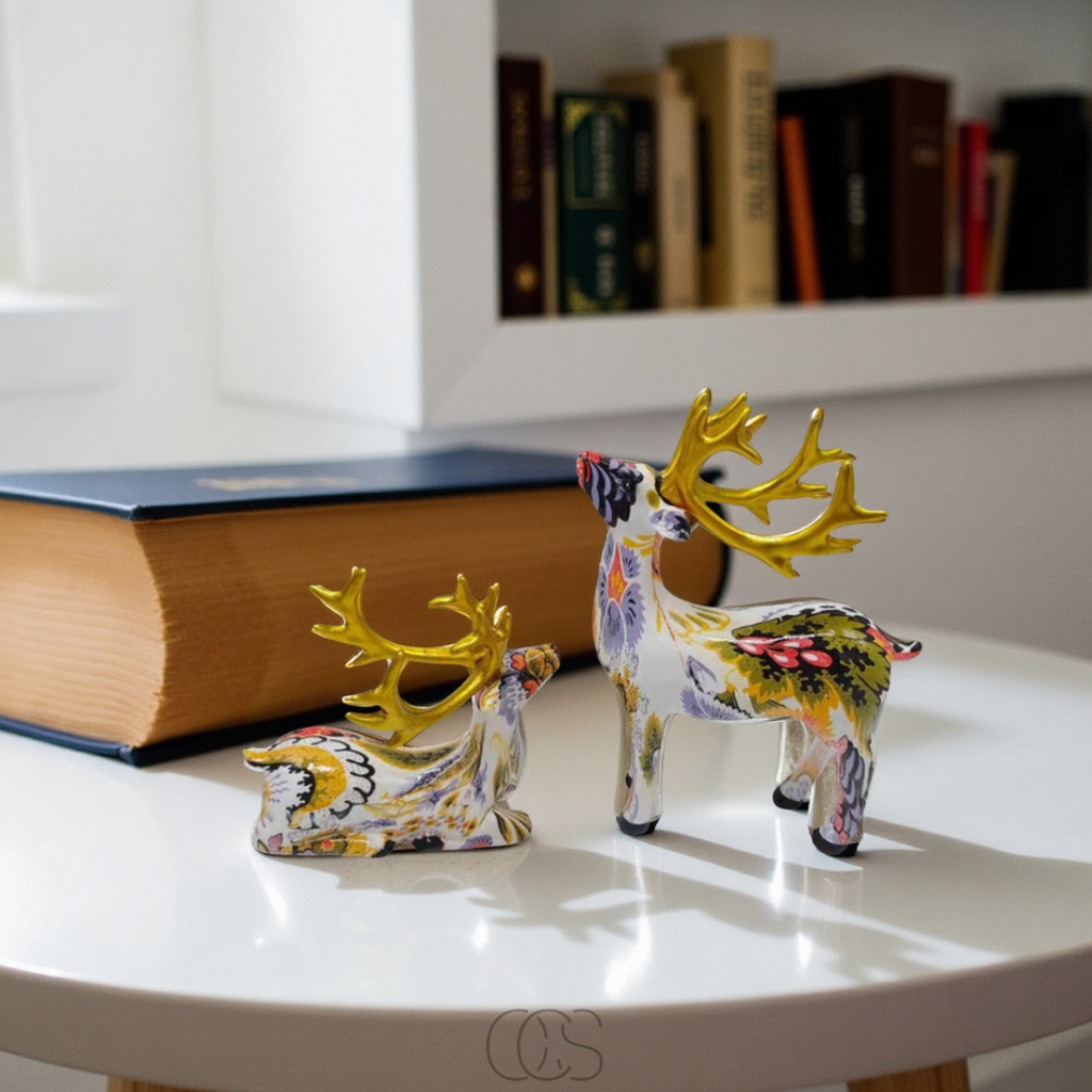 Bronp - Abstract Deer Sculpture - Decorative Table Sculpture in Resin