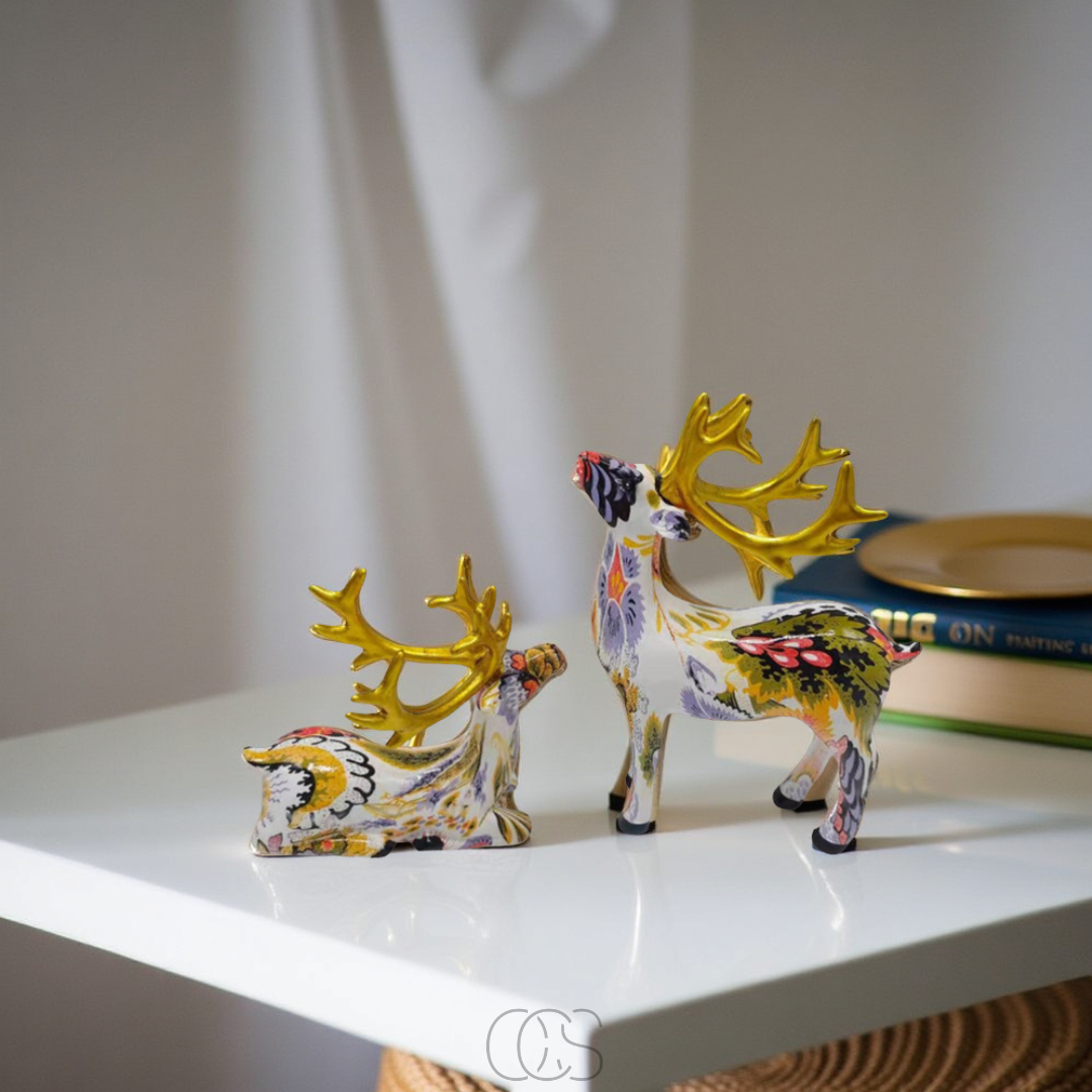 Bronp - Abstract Deer Sculpture - Decorative Table Sculpture in Resin