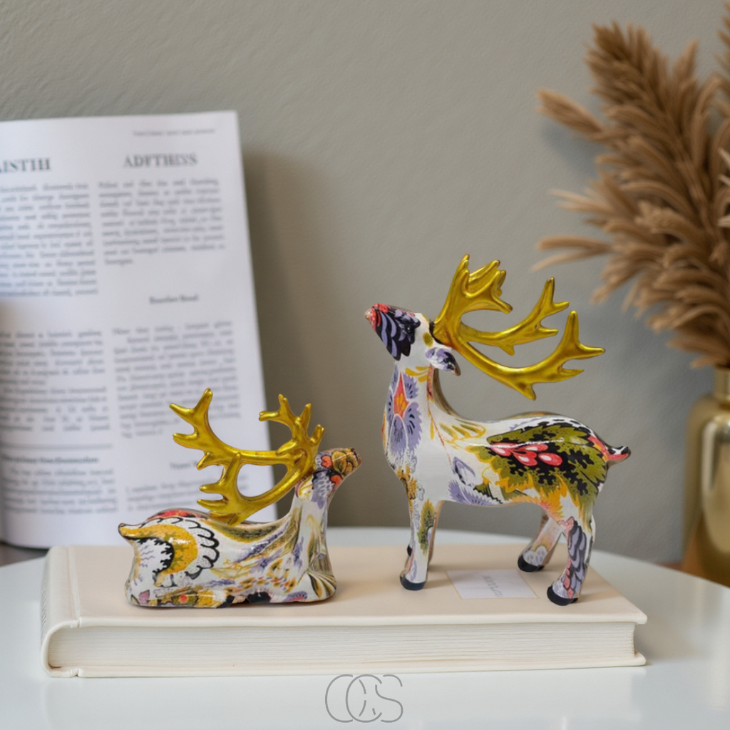 Bronp - Abstract Deer Sculpture - Decorative Table Sculpture in Resin