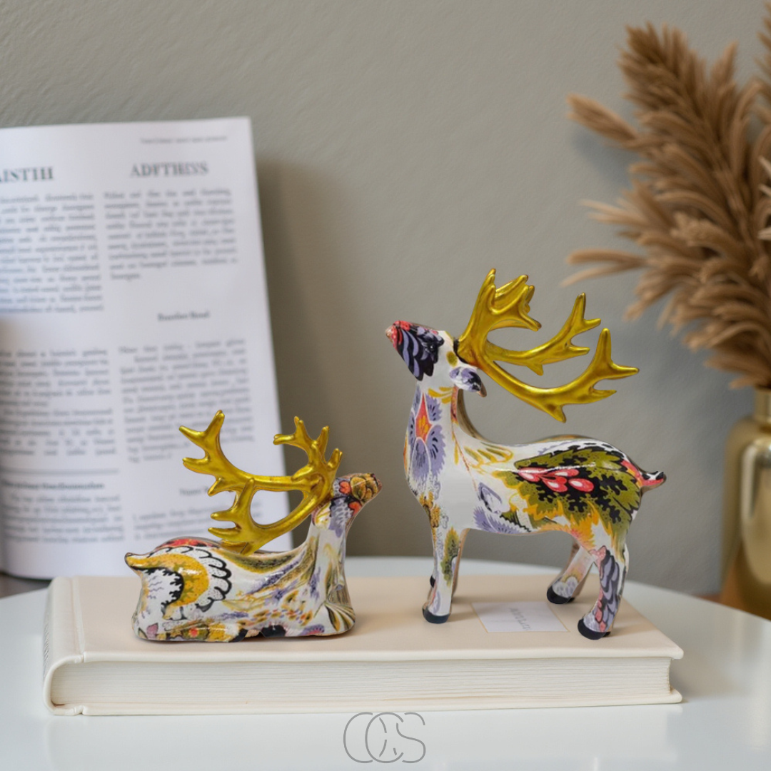 Bronp - Abstract Deer Sculpture - Decorative Table Sculpture in Resin