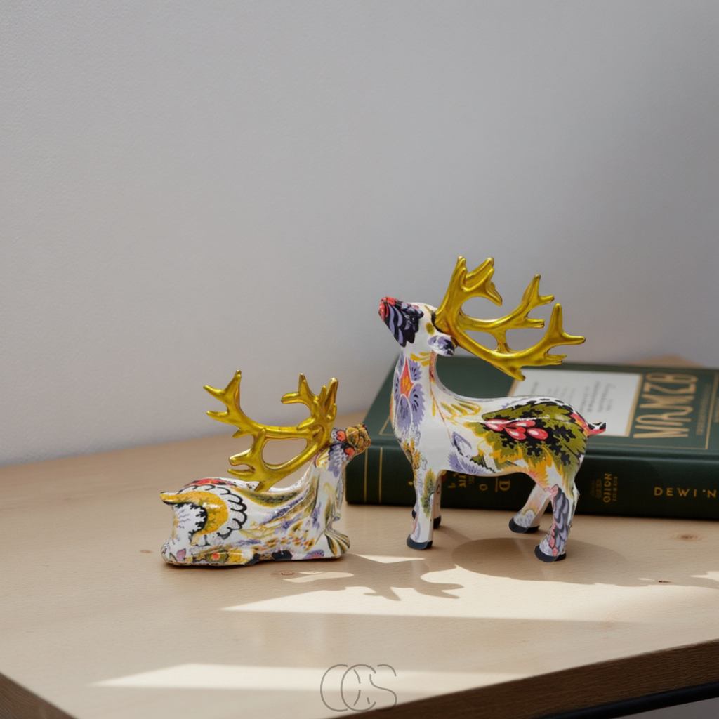Bronp - Abstract Deer Sculpture - Decorative Table Sculpture in Resin