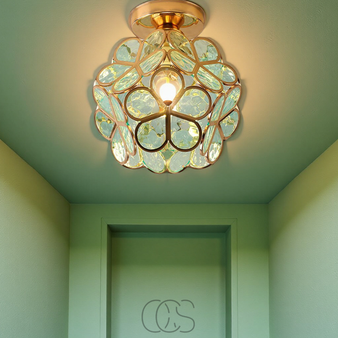 Bronp - Design flower ceiling lamp - Iron & Glass