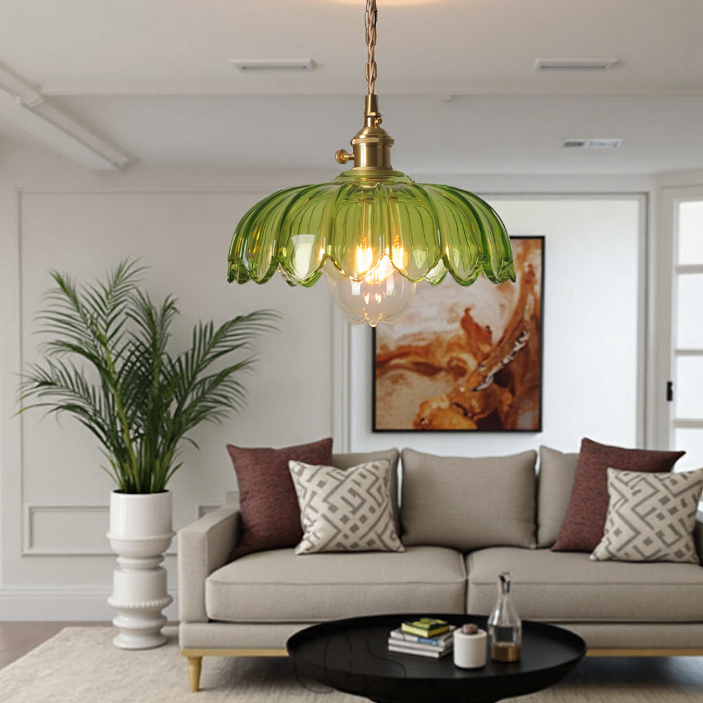 Bronp - Glass Flower Pendant Lamp - Vintage Design