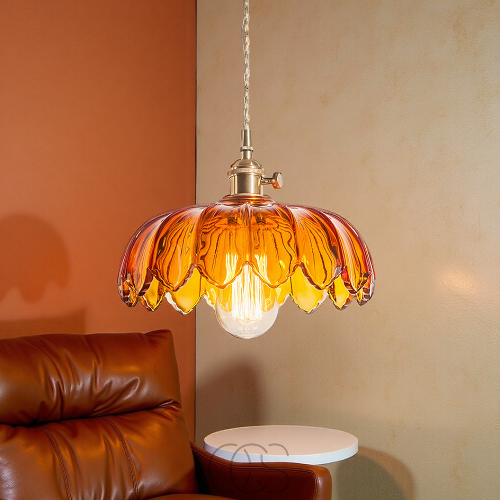 Bronp - Glass Flower Pendant Lamp - Vintage Design