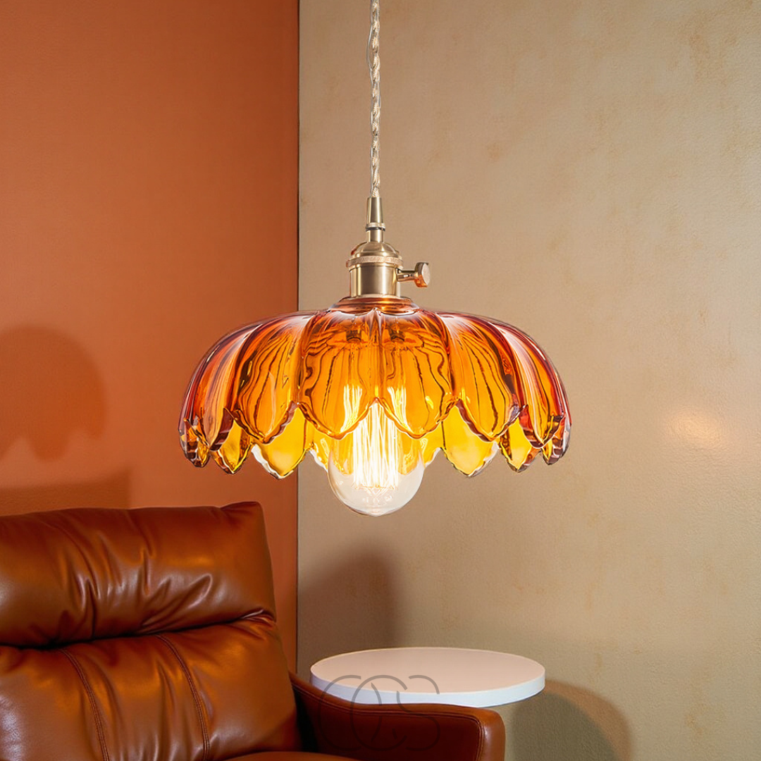 Bronp - Glass Flower Pendant Lamp - Vintage Design