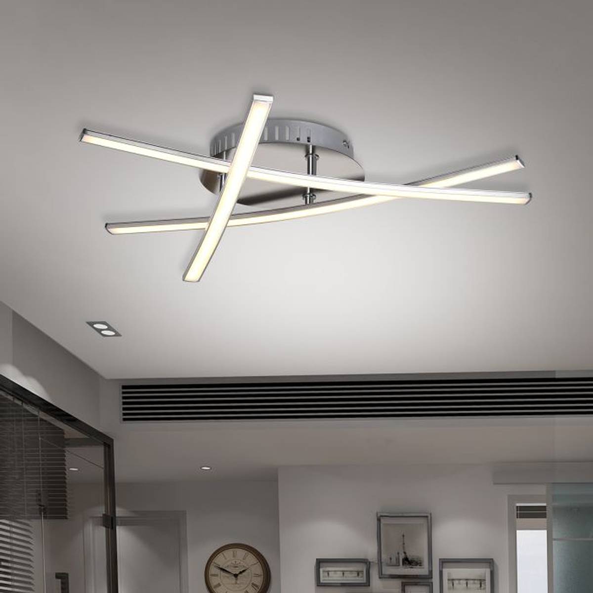 Bronp - LED Loftlampe Triangulær - Satin Nikkel Design Lampe