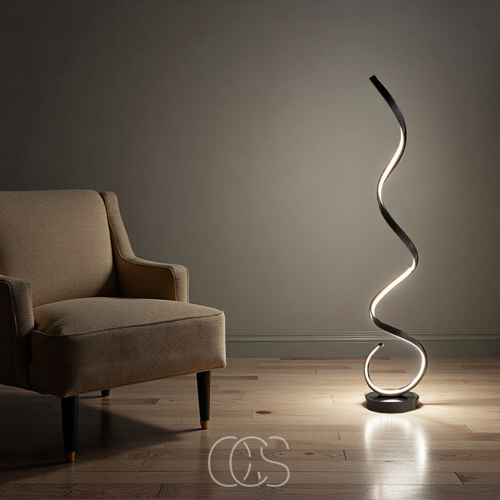 Bronp - LED Spiral Gulvlampe Dæmpbar