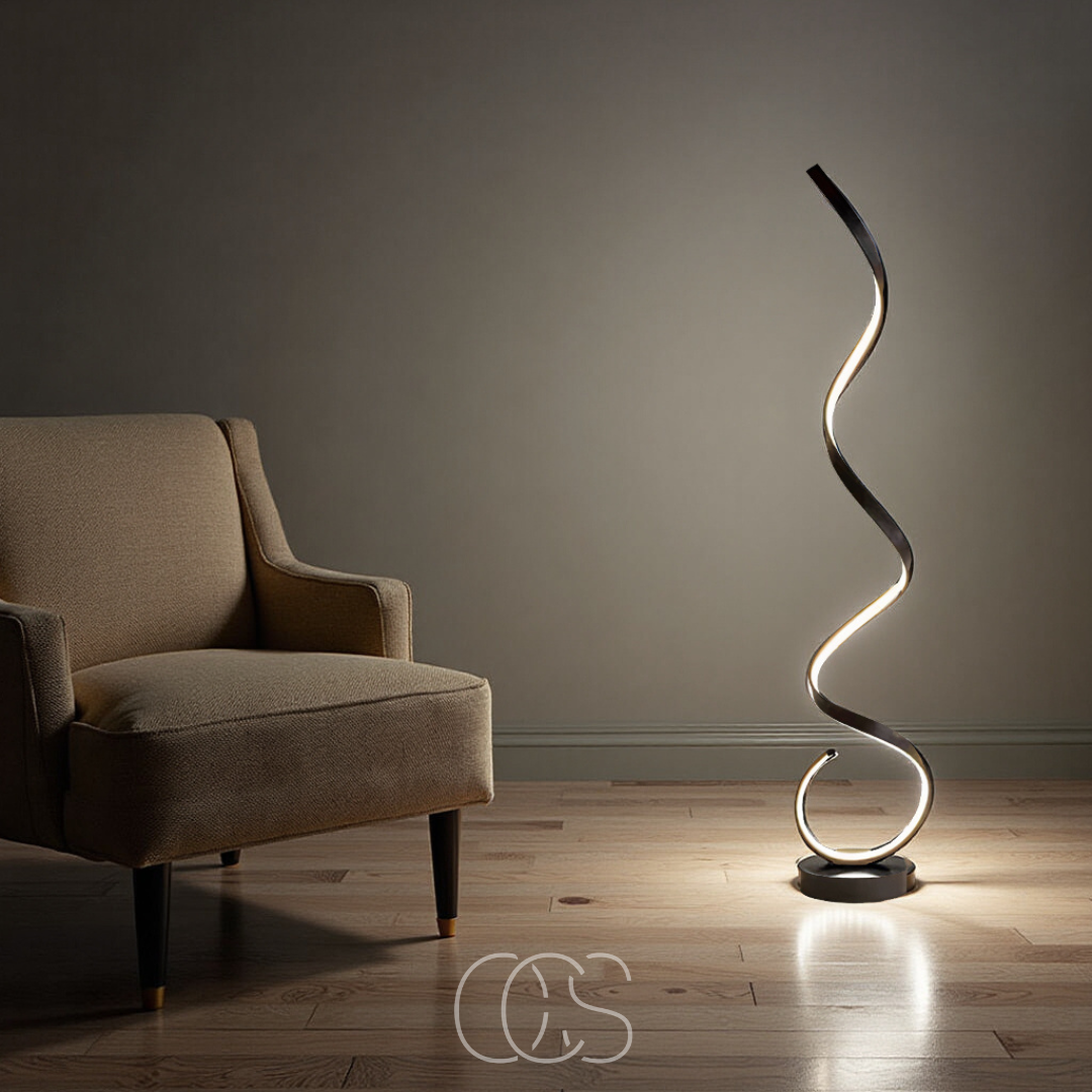 Bronp - LED Spiral Gulvlampe Dæmpbar