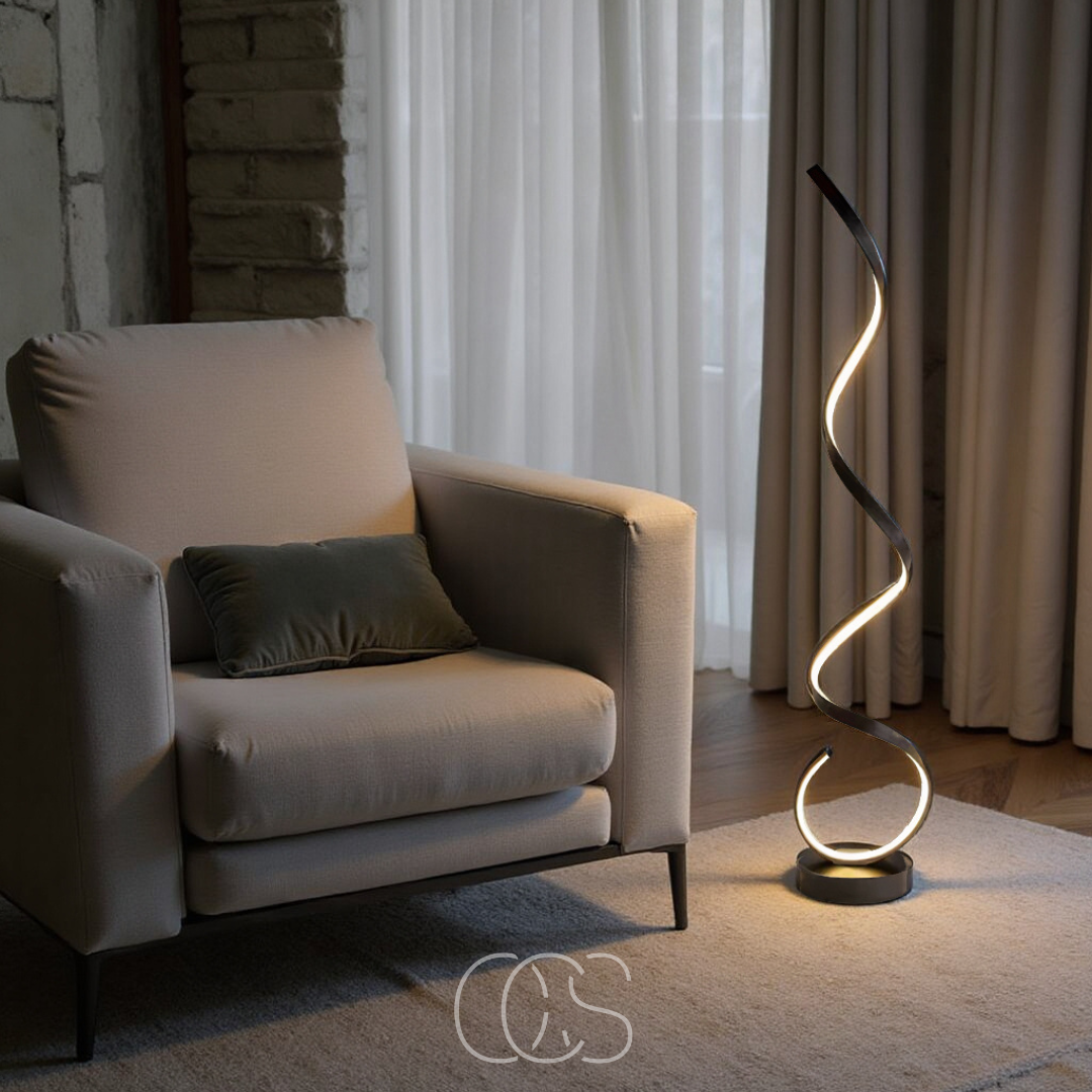 Bronp - LED Spiral Gulvlampe Dæmpbar