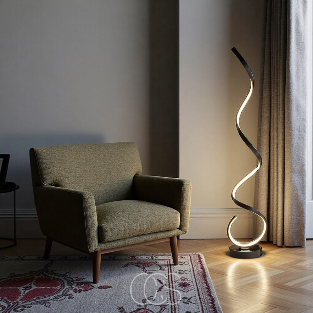 Bronp - LED Spiral Gulvlampe Dæmpbar