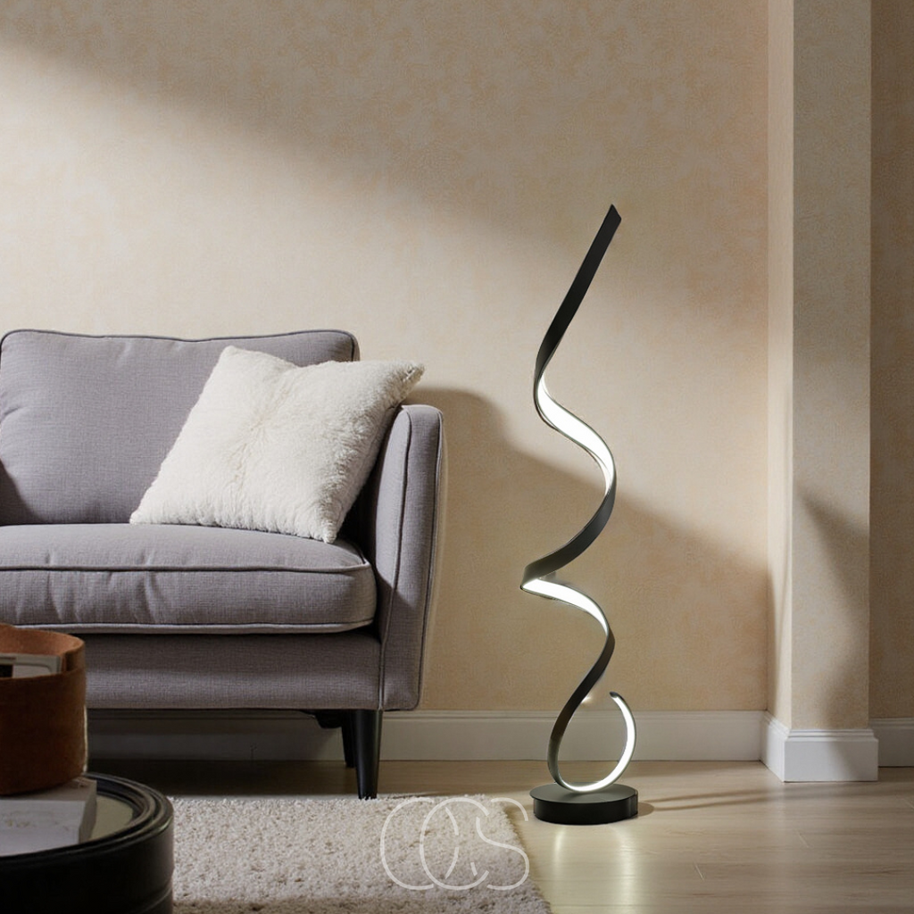 Bronp - LED Spiral Gulvlampe Dæmpbar