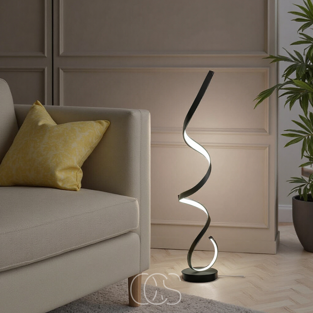 Bronp - LED Spiral Gulvlampe Dæmpbar