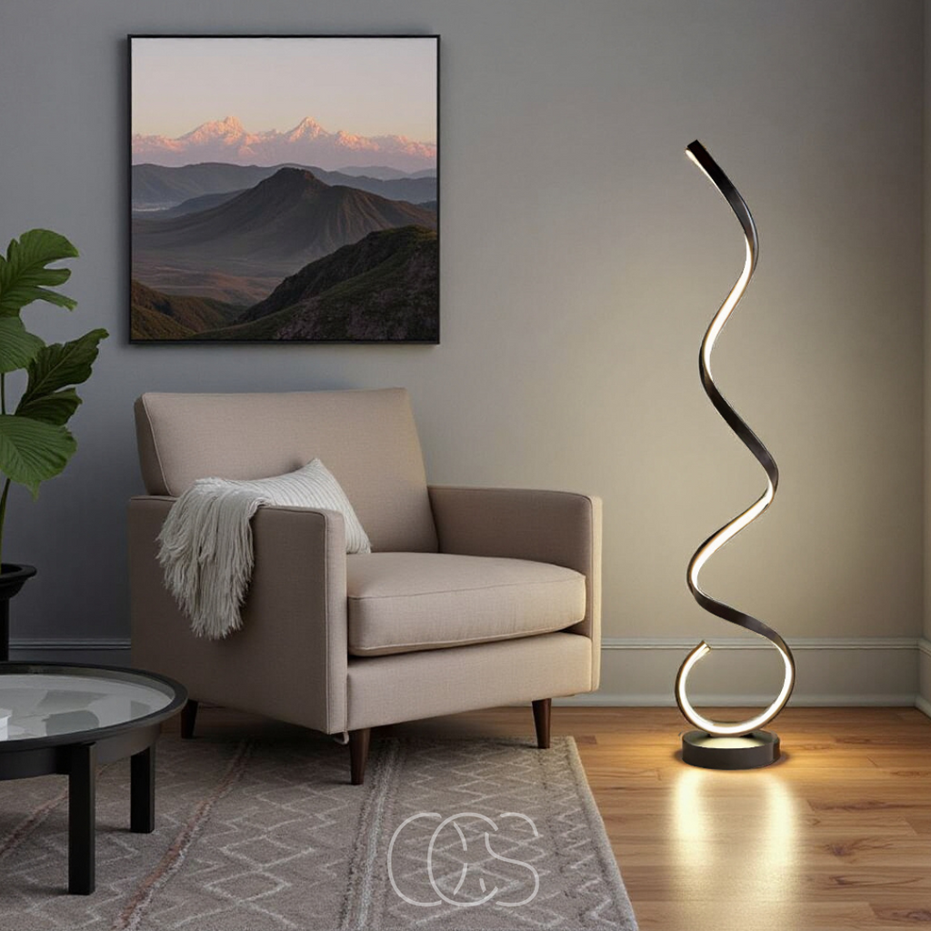 Bronp - LED Spiral Gulvlampe Dæmpbar