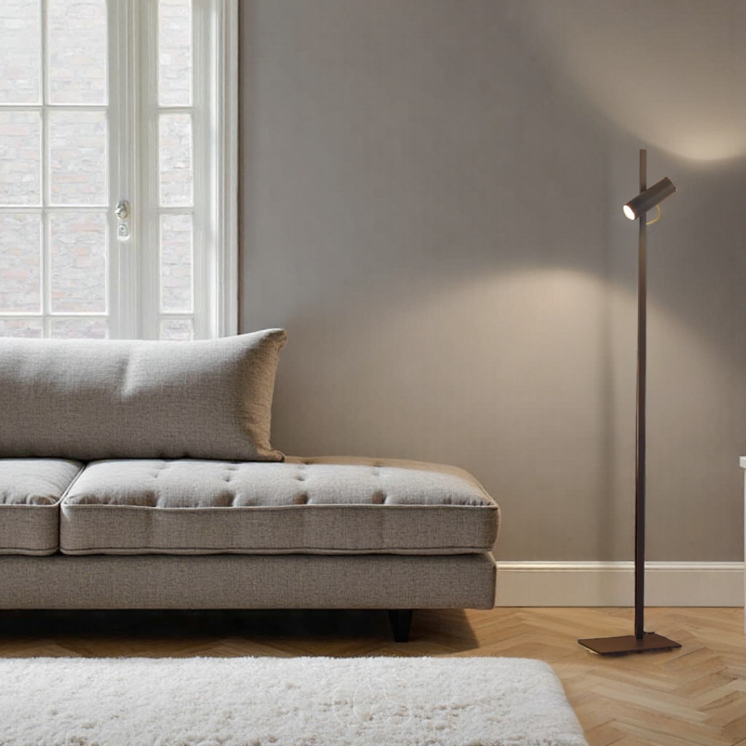 Bronp - LED gulvlampe med spotlight - læselampe