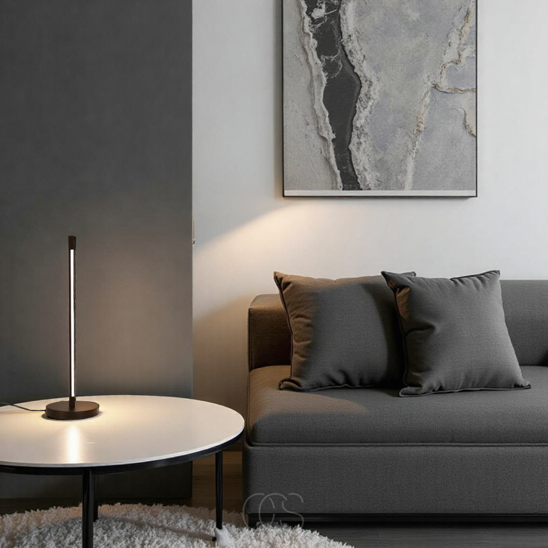 Bronp - Minimalistisk LED Bordlampe - Moderne Mat Sort Aluminium