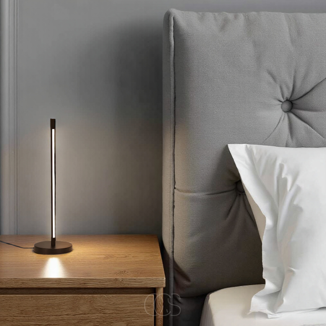 Bronp - Minimalistisk LED Bordlampe - Moderne Mat Sort Aluminium