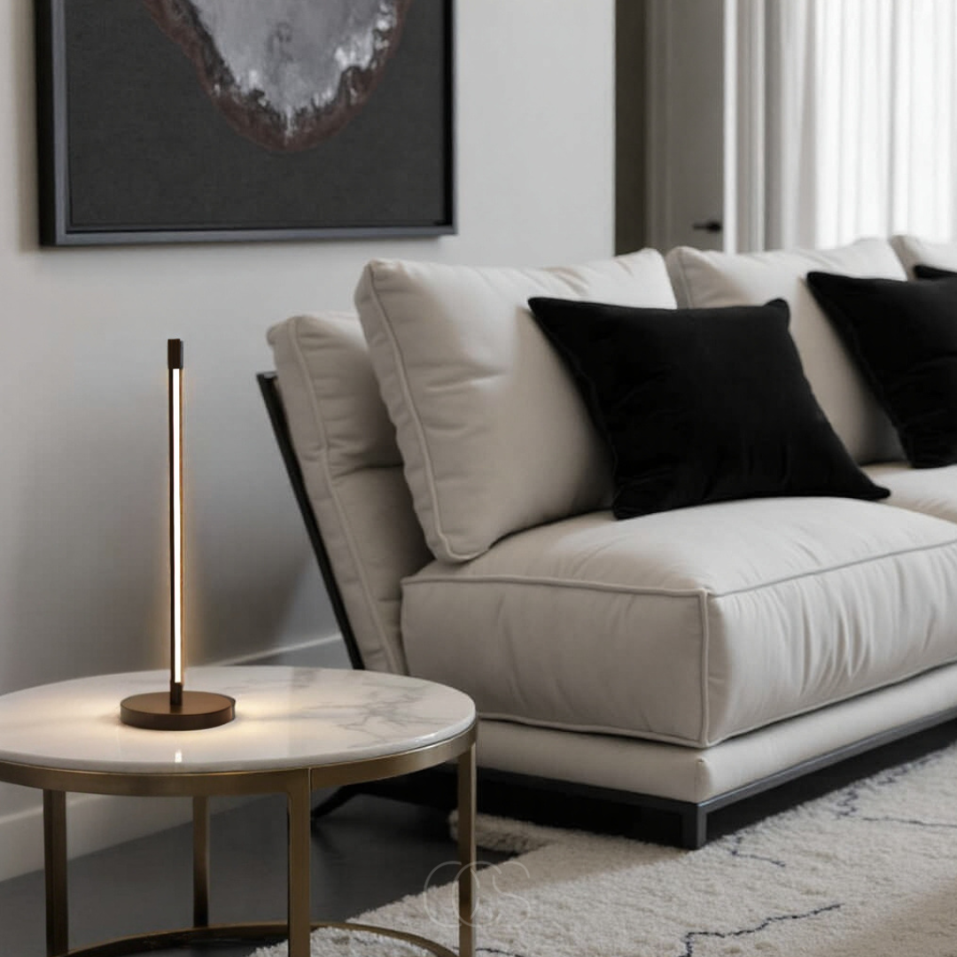 Bronp - Minimalistisk LED Bordlampe - Moderne Mat Sort Aluminium