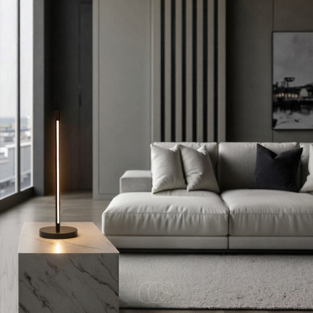 Bronp - Minimalistisk LED Bordlampe - Moderne Mat Sort Aluminium