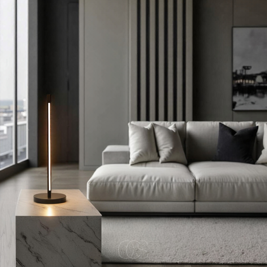 Bronp - Minimalistisk LED Bordlampe - Moderne Mat Sort Aluminium