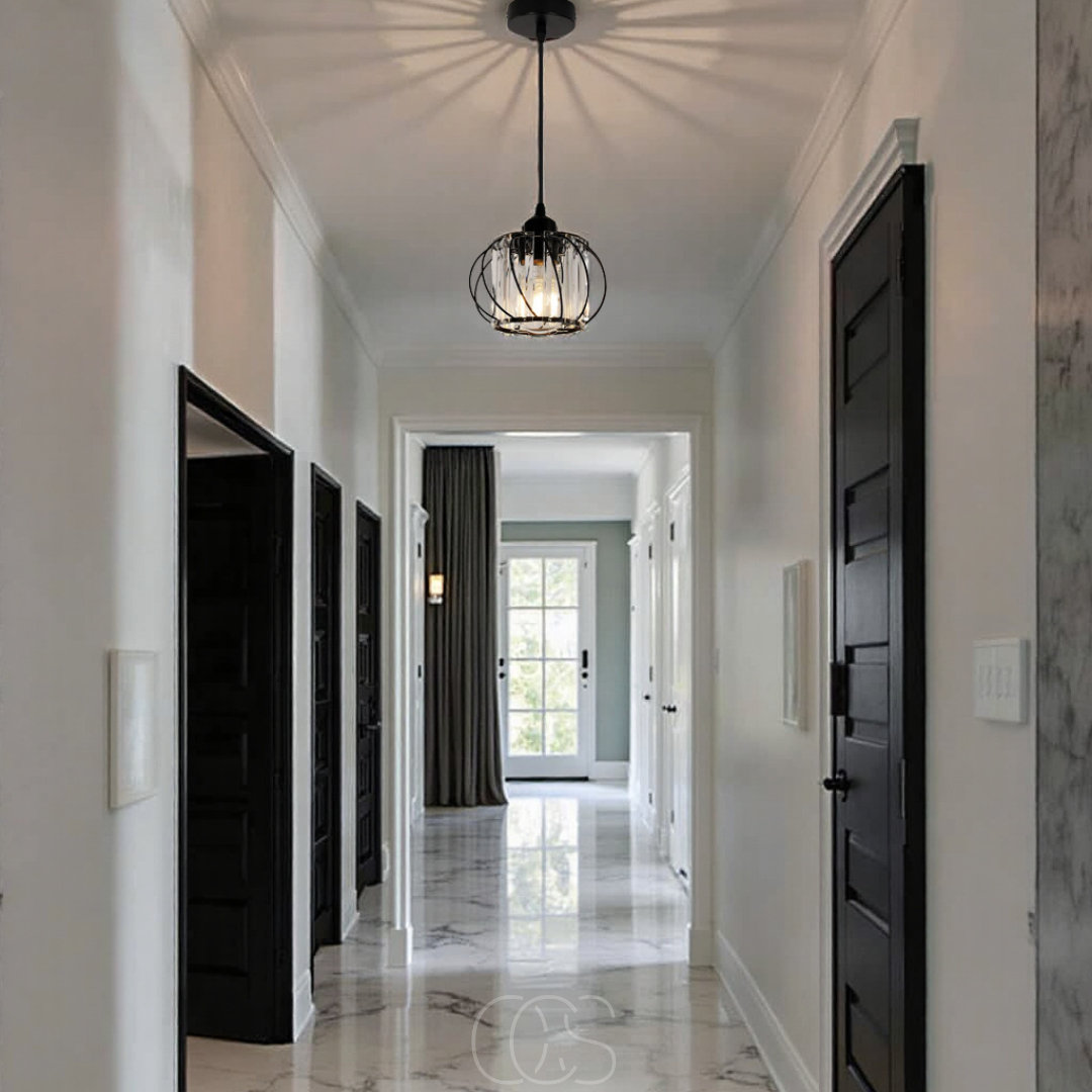 Bronp - Nordic Pendant Lamp with Spherical Glass - Black Design
