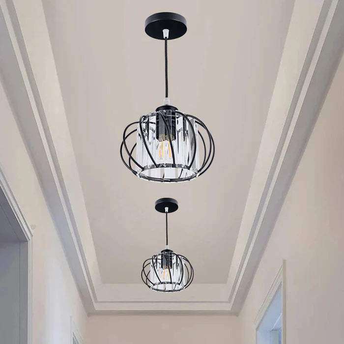 Bronp - Nordic Pendant Lamp with Spherical Glass - Black Design