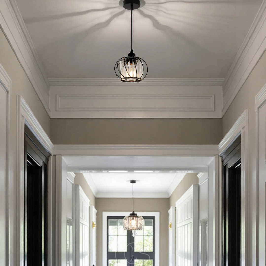 Bronp - Nordic Pendant Lamp with Spherical Glass - Black Design