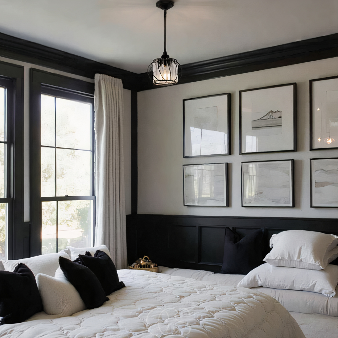 Bronp - Nordic Pendant Lamp with Spherical Glass - Black Design