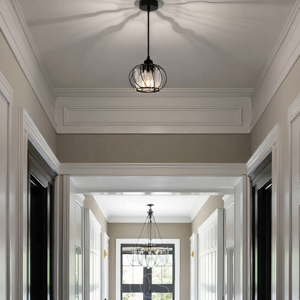 Bronp - Nordic Pendant Lamp with Spherical Glass - Black Design