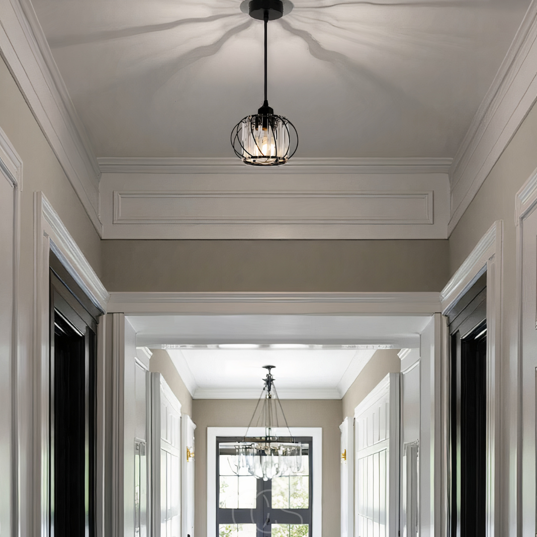 Bronp - Nordic Pendant Lamp with Spherical Glass - Black Design