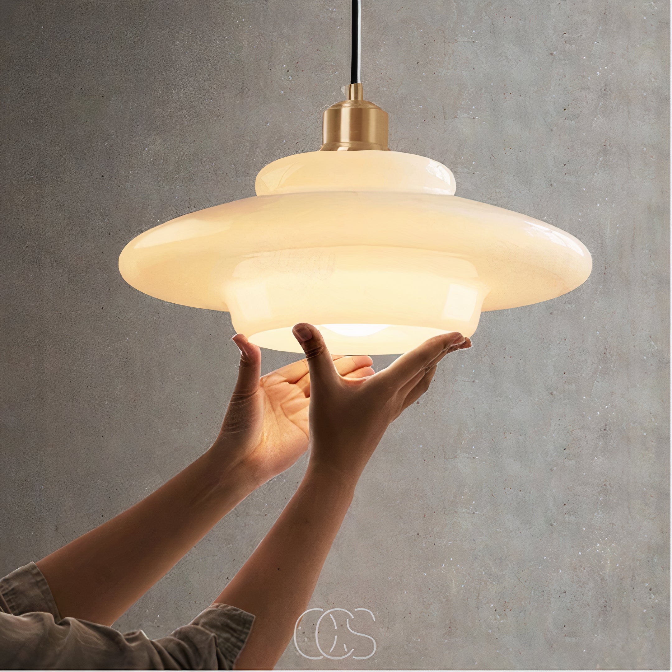 Bronp - Perle pendant lamp - Brass & Glass