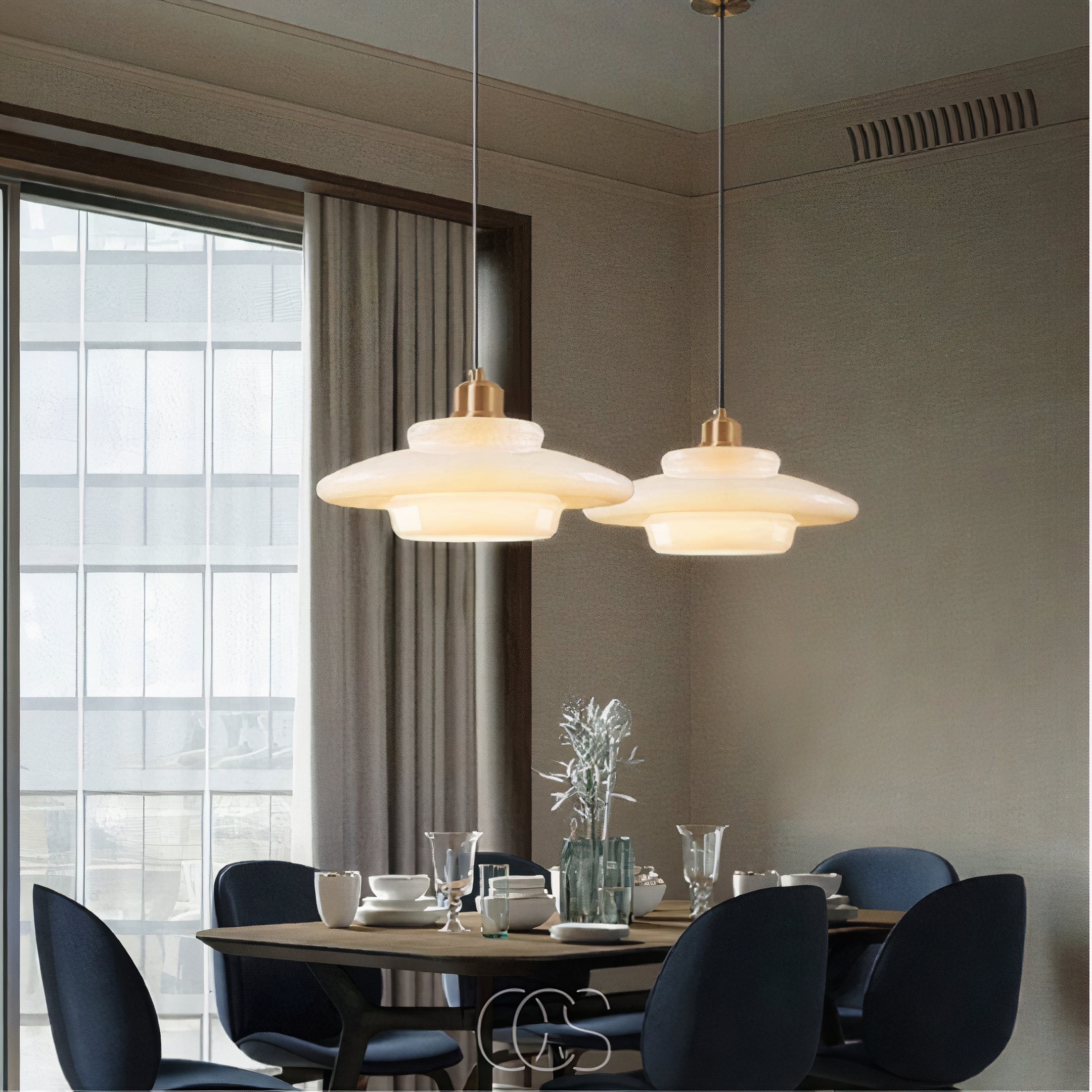 Bronp - Perle pendant lamp - Brass & Glass