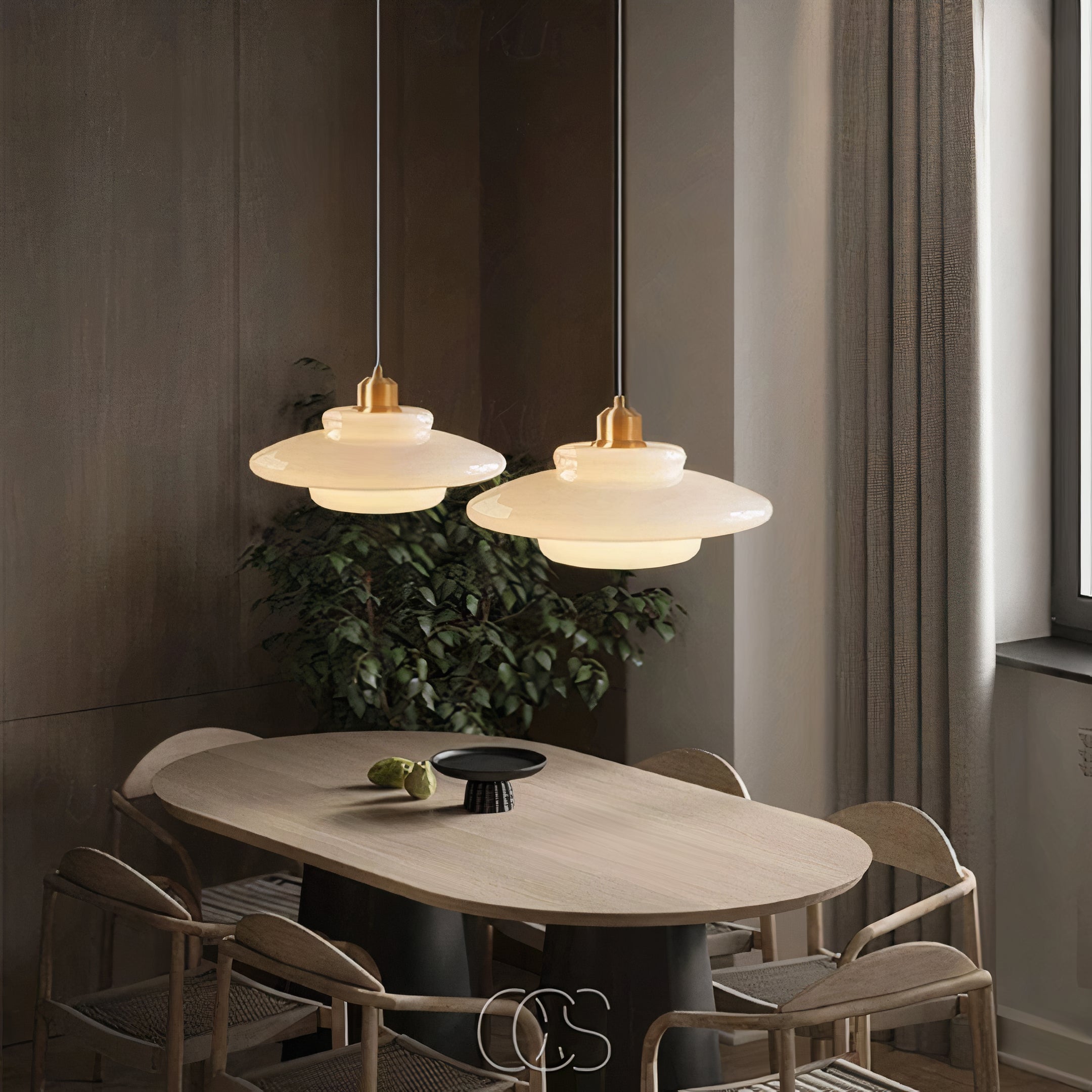 Bronp - Perle pendant lamp - Brass & Glass