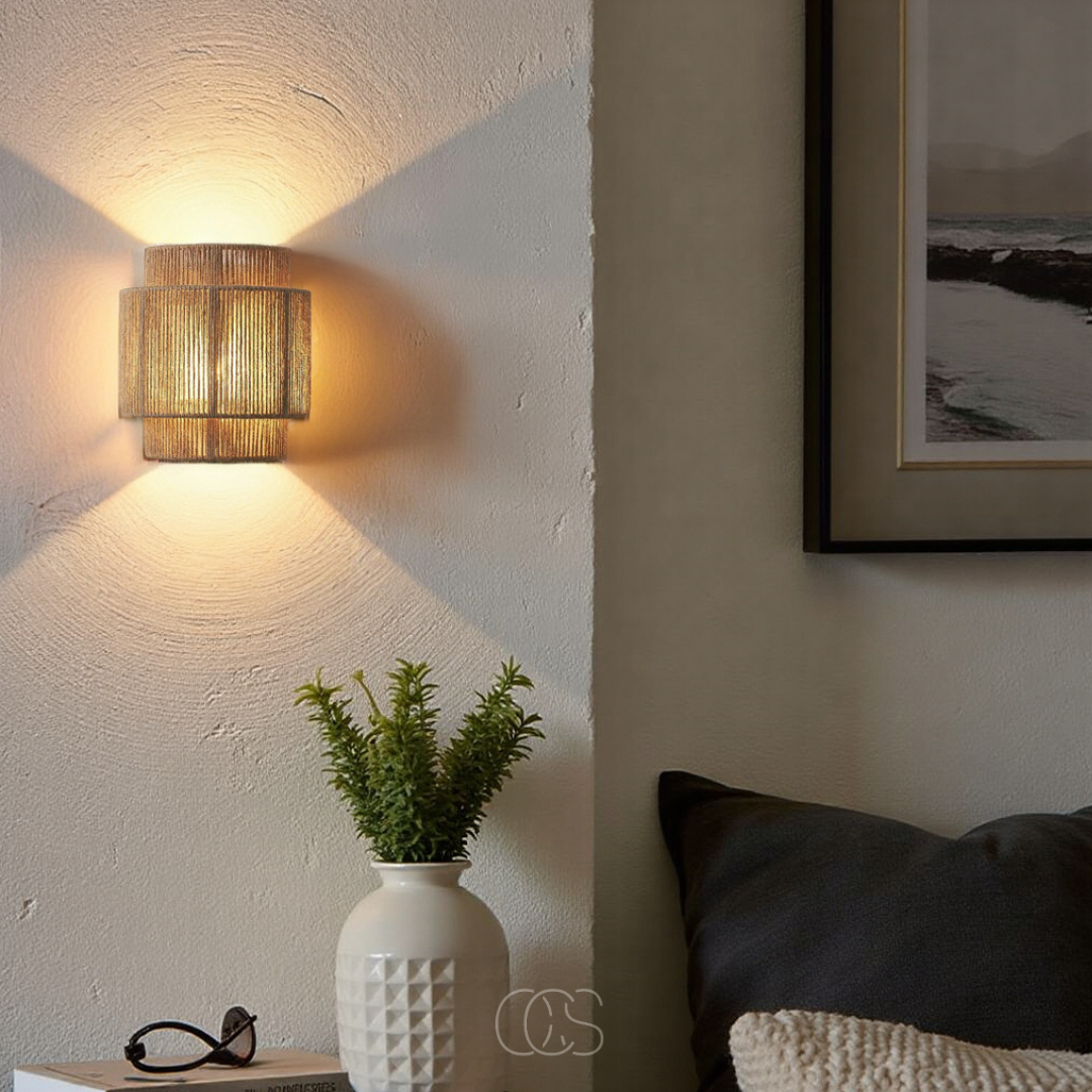 Bronp - Rattan Boho Wall Lamp