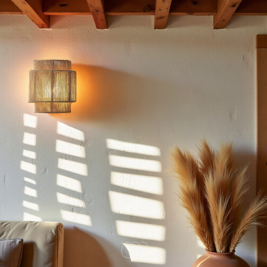 Bronp - Rattan Boho Wall Lamp