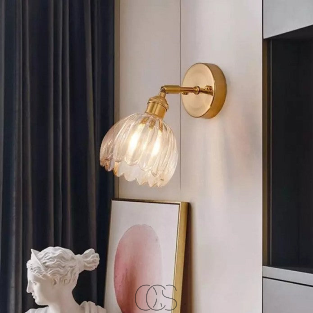 Bronp - Retro Wall Lamp with Glass Tulip Shade