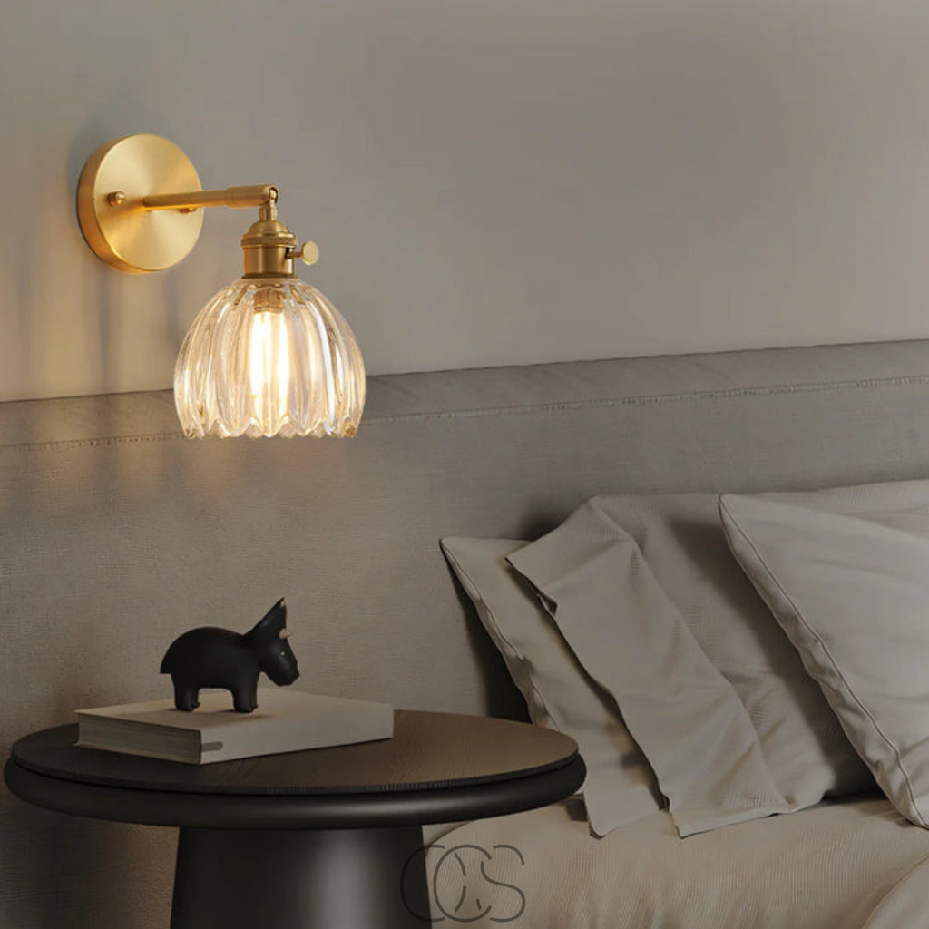 Bronp - Retro Wall Lamp with Glass Tulip Shade