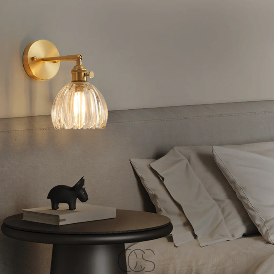 Bronp - Retro Wall Lamp with Glass Tulip Shade