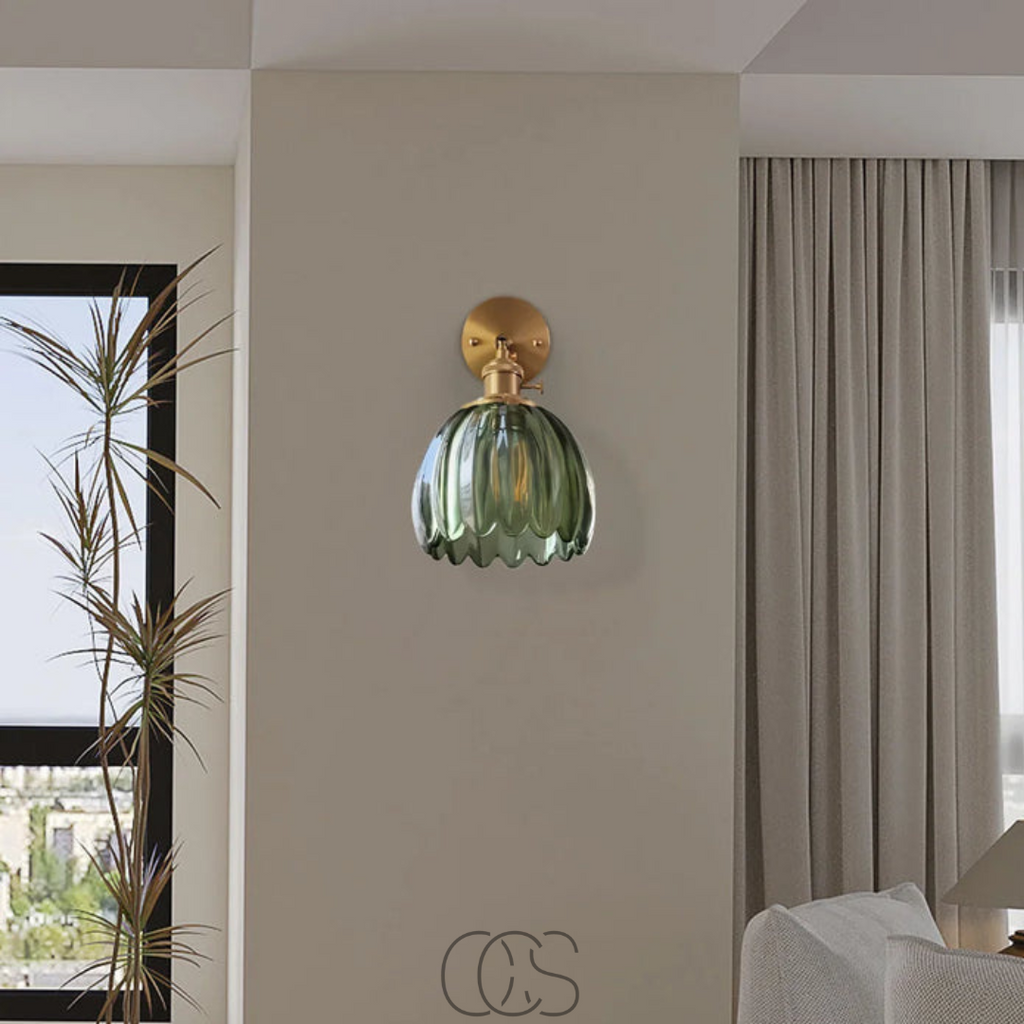 Bronp - Retro Wall Lamp with Glass Tulip Shade