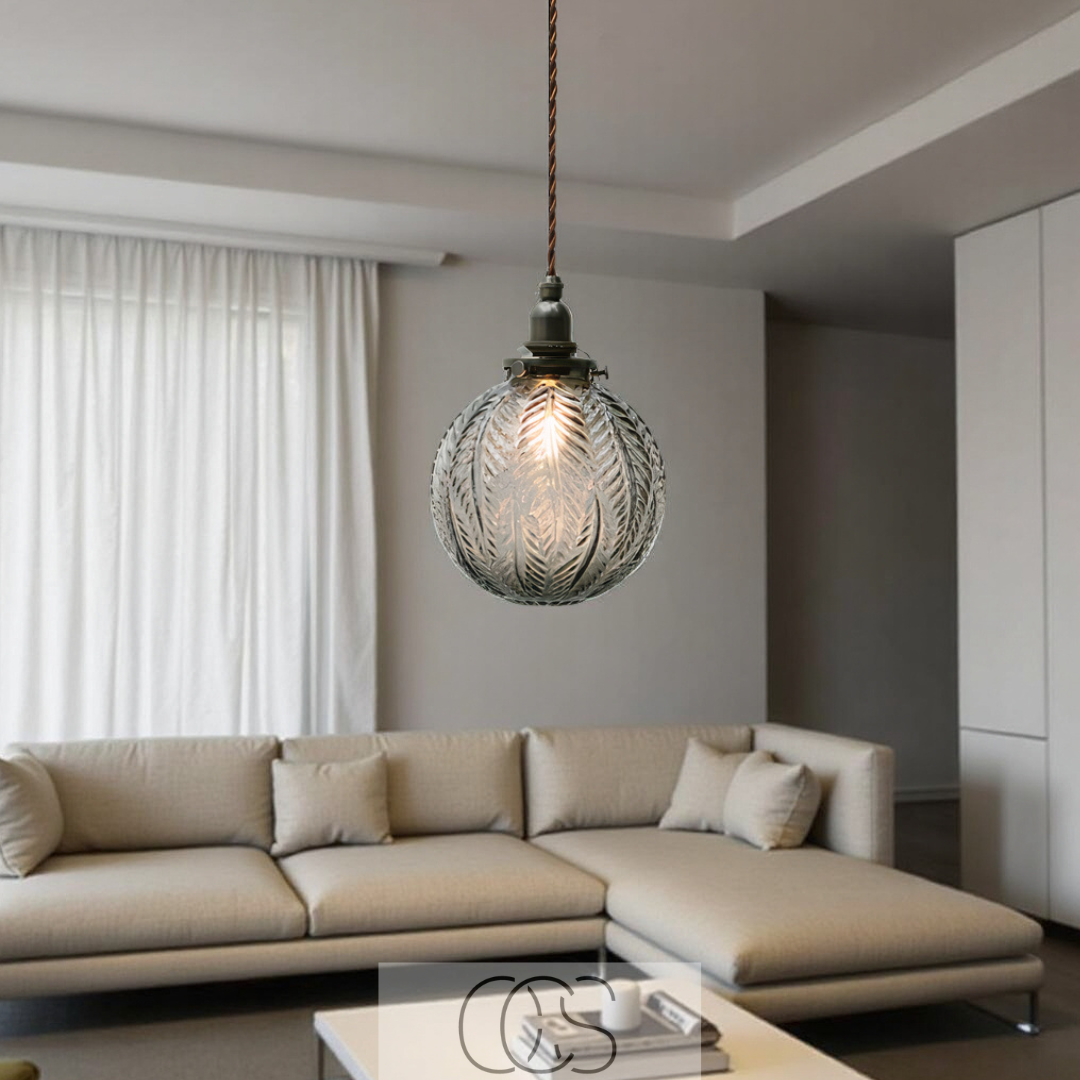 Bronp - Round Pendant Lamp Glass - Smoke Color