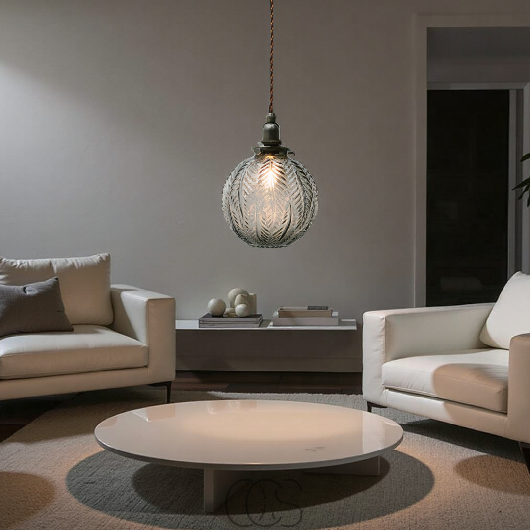 Bronp - Round Pendant Lamp Glass - Smoke Color