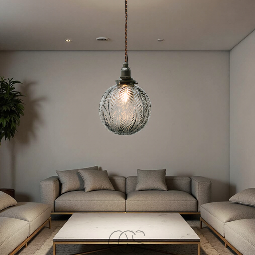Bronp - Round Pendant Lamp Glass - Smoke Color