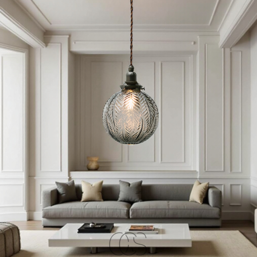 Bronp - Round Pendant Lamp Glass - Smoke Color